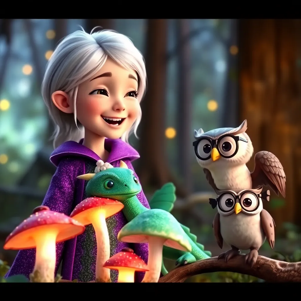 Story illustration for Emery and the Enchanted Forest: A Humorous Journey with Mystical Friends