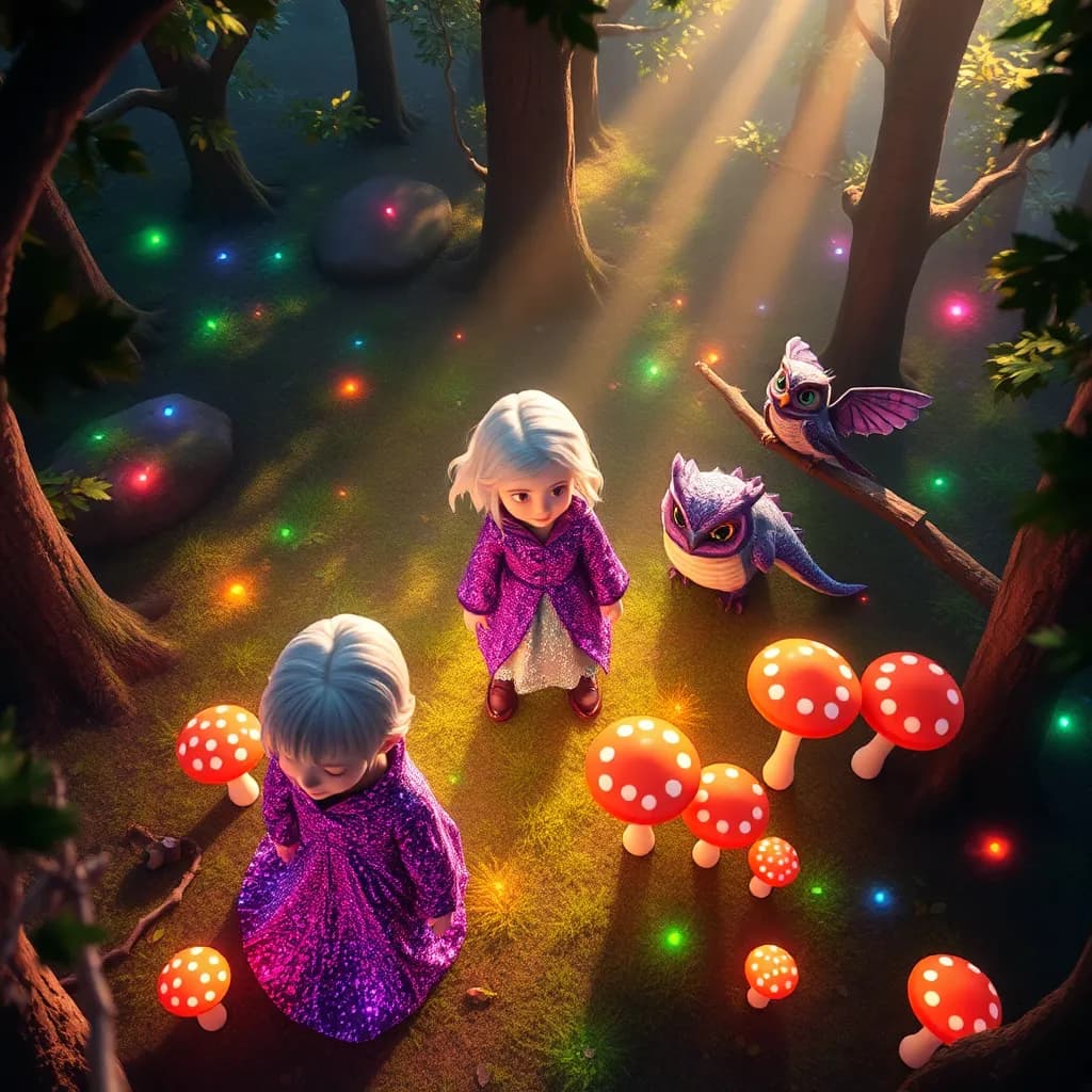 Story illustration for Emery and the Enchanted Forest: A Humorous Journey with Mystical Friends