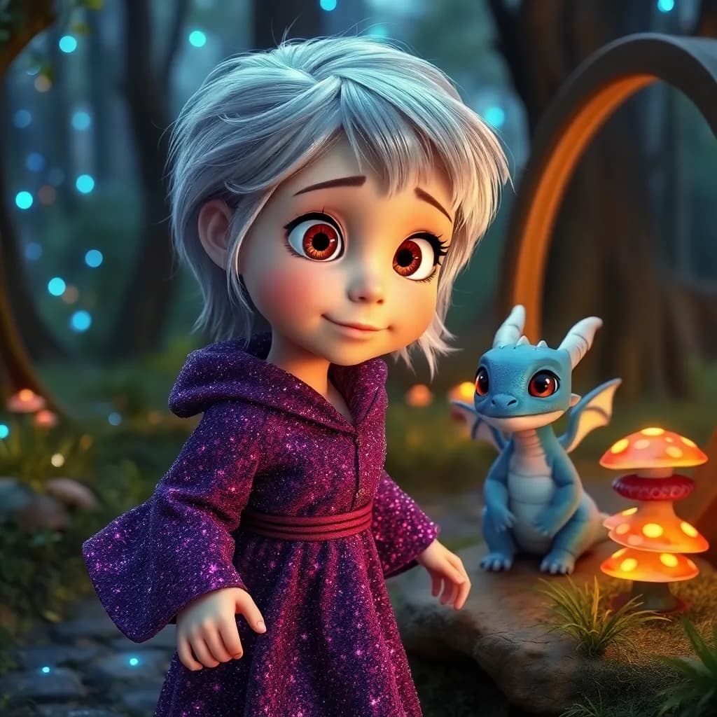 Story illustration for Emery and the Enchanted Forest: A Humorous Journey with Mystical Friends