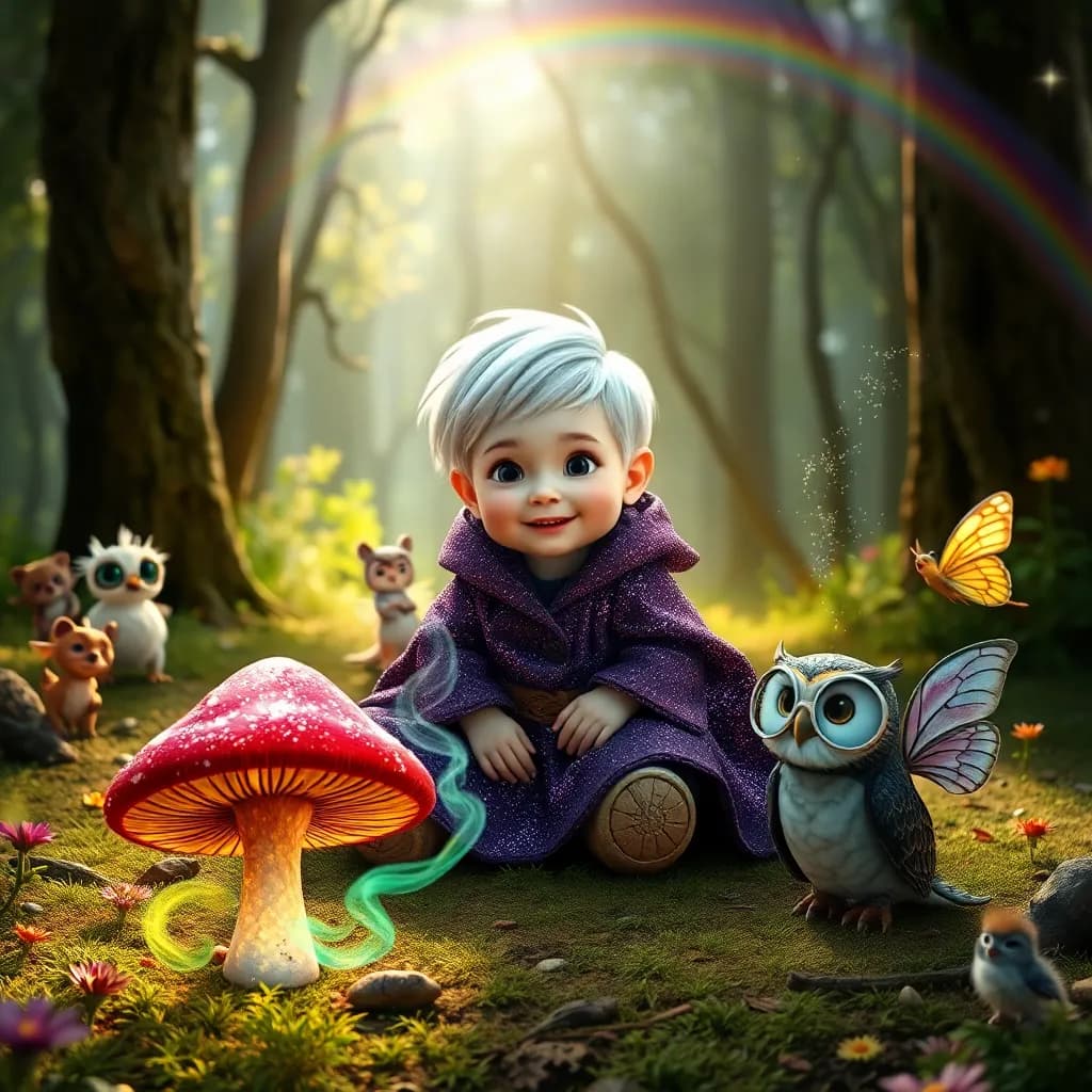 Story illustration for Emery and the Enchanted Forest: A Humorous Journey with Mystical Friends