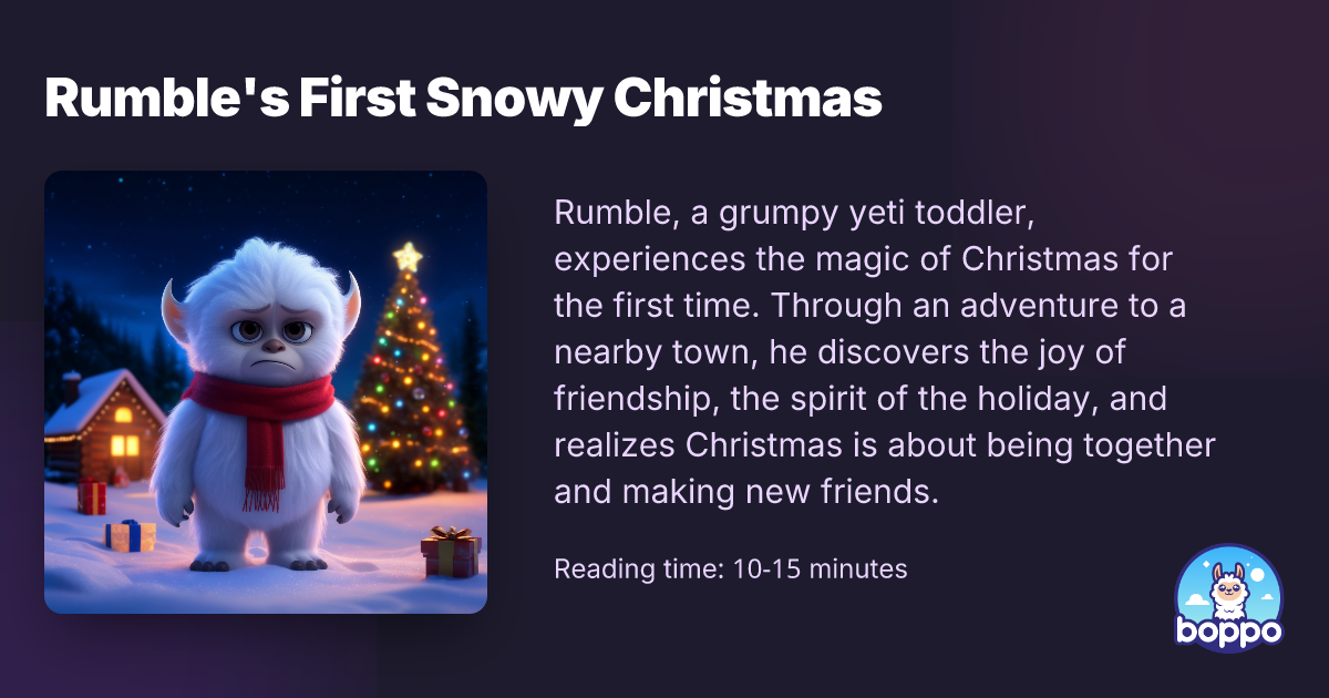 Rumble's First Snowy Christmas - Interactive Children's Story | Boppo ...